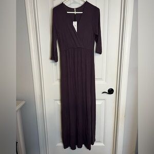 Mother Bee Maternity Deep Purple Maxi Dress